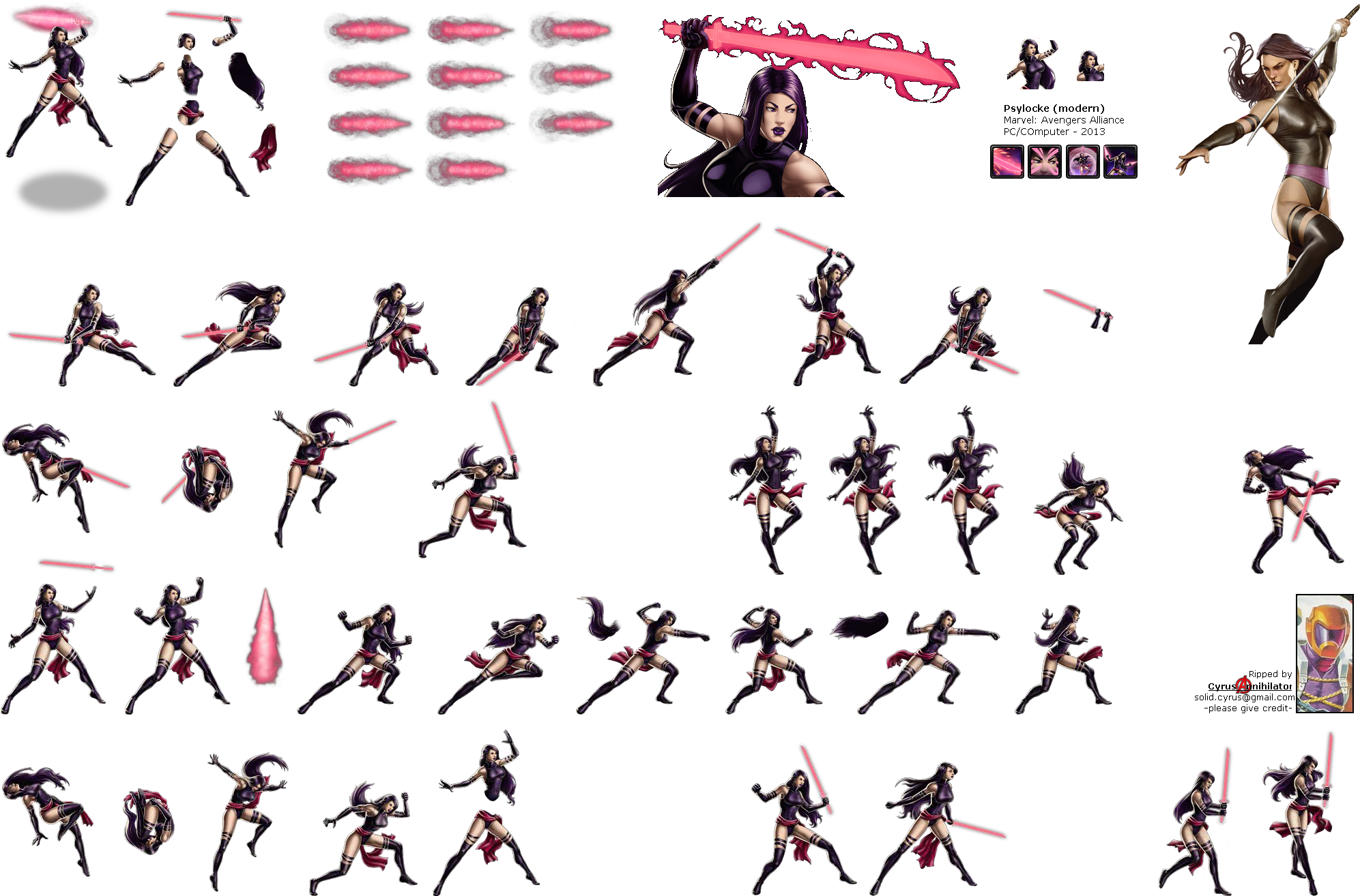 Click For Full Sized Image Psylocke - X-men Legacy: Necrosha (2000x1325), Png Download