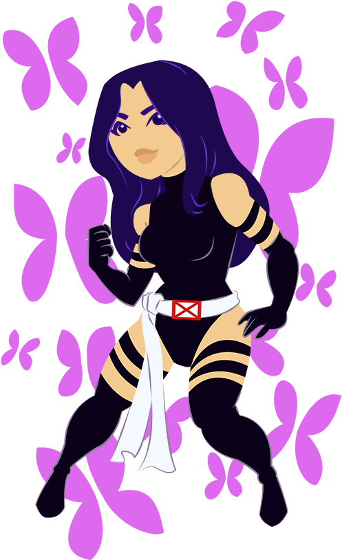 Retro Heroes / Elizabeth “betsy” Braddock Aka Psylocke - Cartoon (551x852), Png Download