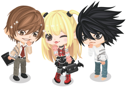 More Official Art For Death Note, This One From A Teamup - Line Play Death Note (500x313), Png Download