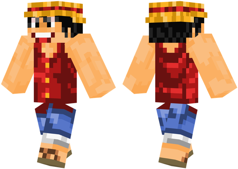 Monkey D - Luffy - Monkey D Luffy Minecraft Skin (804x576), Png Download
