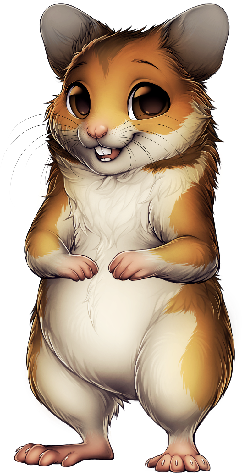 Syrian Hamster Hamster Cartoon (856x1531), Png Download
