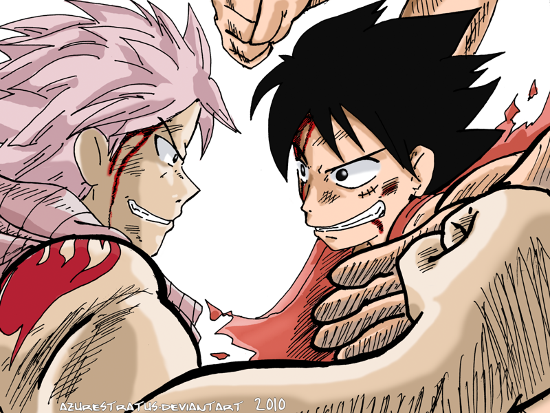 Anime Dibattito Images Natsu And Luffy Hd Wallpaper - Natsu And Luffy Png (800x600), Png Download