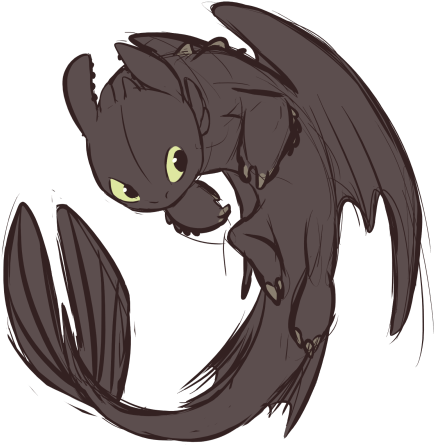 Lil Toothless Doodle - Toothless Doodle (500x491), Png Download