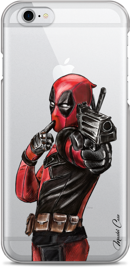Coque Iphone 6/6s Deadpool 2 Watercolor Design - Iphone (1230x900), Png Download