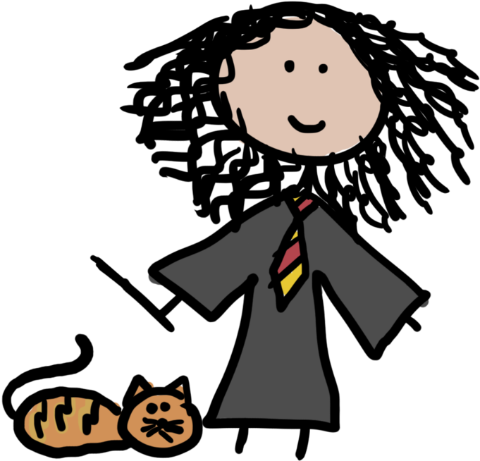 Hermione Granger Doodle By Rebnic On Deviantart Clip - Hermione Granger Doodle (900x795), Png Download