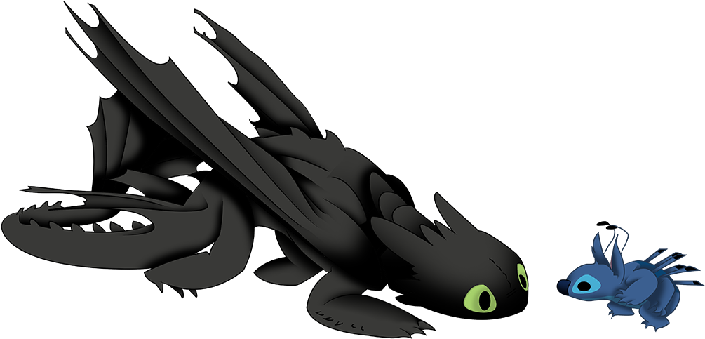 Toothless And Stitch Png (1024x520), Png Download