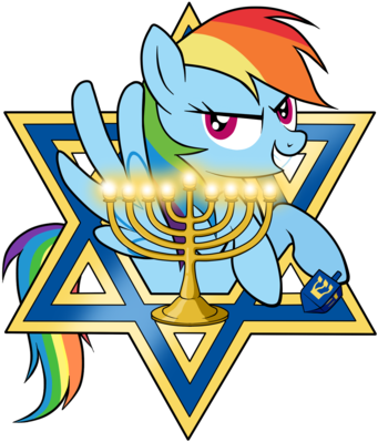 Rainbow Dash Happy Hanukkah By Southparktaoist - My Little Pony Hanukkah (400x400), Png Download