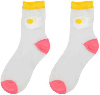 Itgirl Shop Food Embroidery Transparent Socks Aesthetic - Aesthetic Socks Transparent (460x460), Png Download