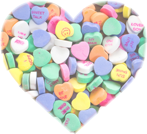 Transparent Transparent Hearts Cdcaj4 Clipart - Candy Hearts Clip Art (500x468), Png Download