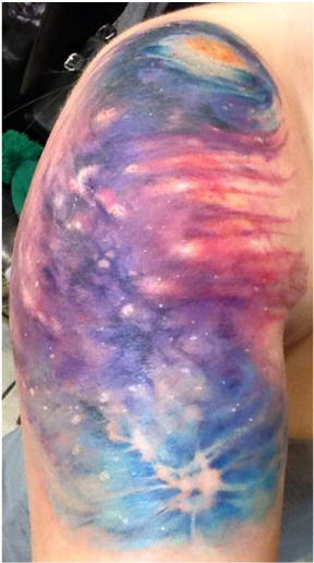 Nebula Tattoo By Justin Vandevander Untitled Ink / - Untitled Ink (540x734), Png Download