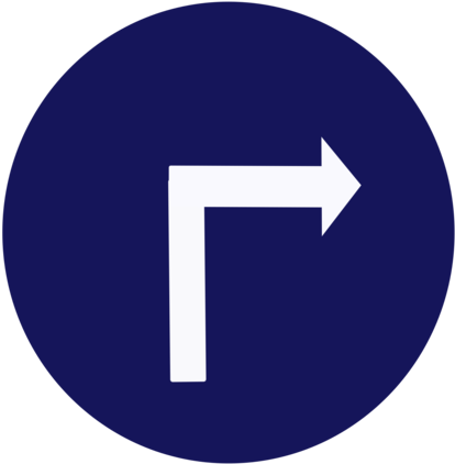 Computer Icons Traffic Sign Arrow - Compulsory Turn Right Sign (530x750), Png Download