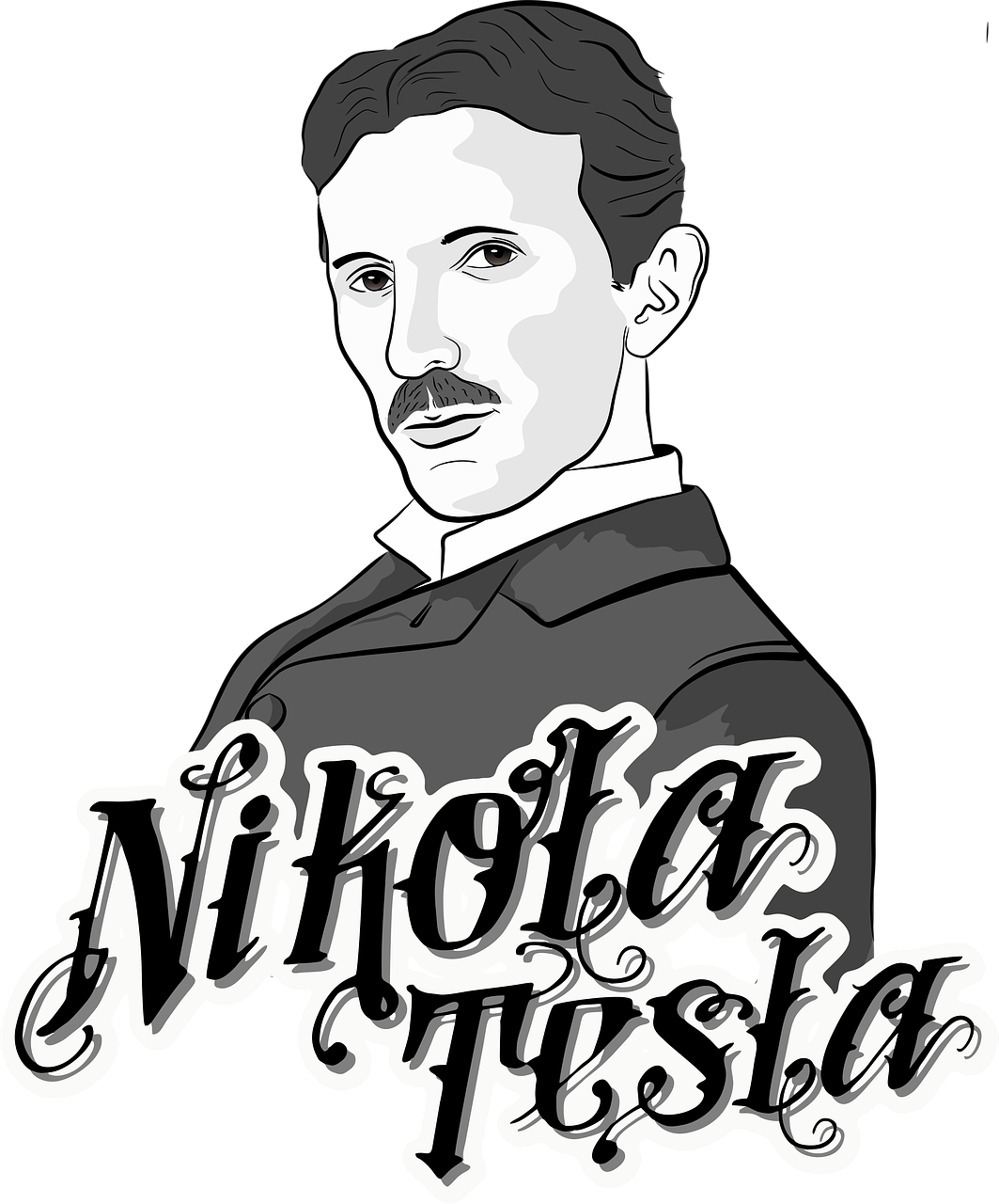 Nikola Tesla Clip Art (1063x1280), Png Download