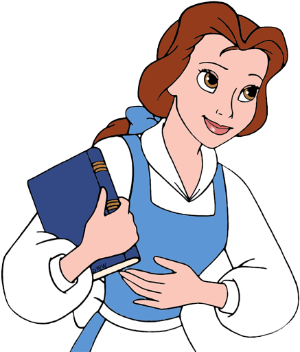 Belle, - Belle With A Book (450x528), Png Download
