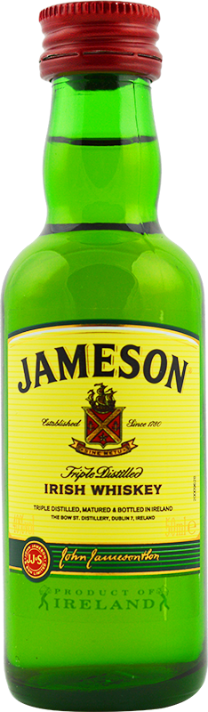 Engraved Text On A Bottle Of Personalised Miniature - Jameson Whiskey, Irish, Triple Distilled - 50 Ml (234x800), Png Download