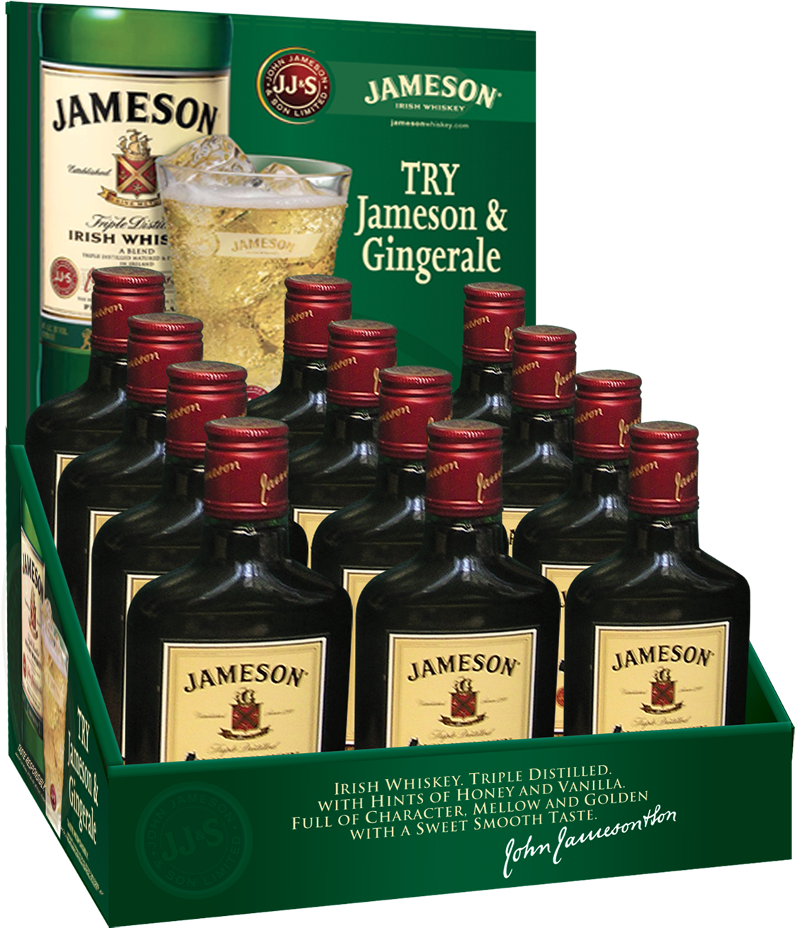 Jameson Irish Whisky 200ml Counter Display - Jameson Whiskey Plastic Bottle (1790x1400), Png Download