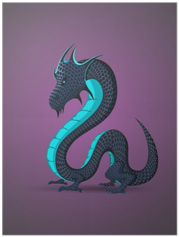 Black Water Dragon - Canvas (400x400), Png Download