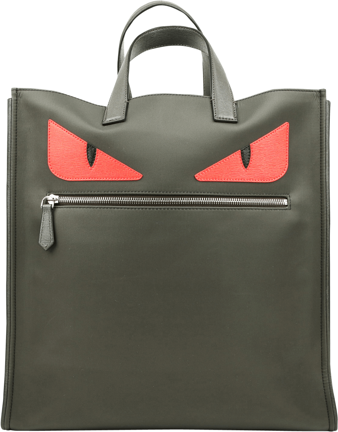 Fendi - Fendi Monster-eye Nylon Grau-rot (2400x1600), Png Download