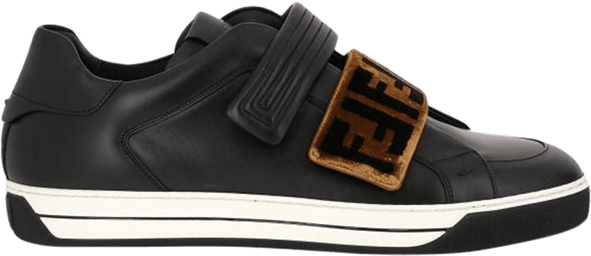 Fendi Velcro Leather Low Top - Shoe (850x368), Png Download
