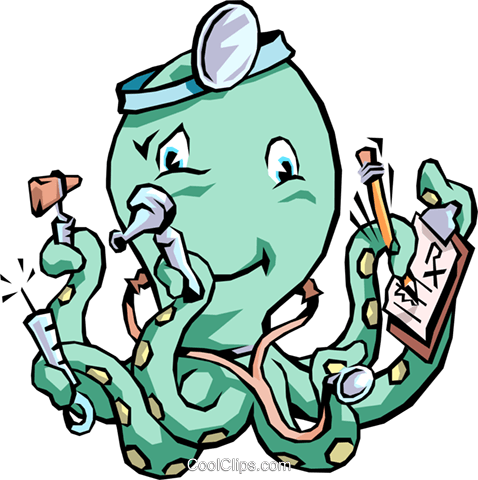 Octopus Doctor Royalty Free Vector Clip Art Illustration - Thanks Doc Mug (478x480), Png Download