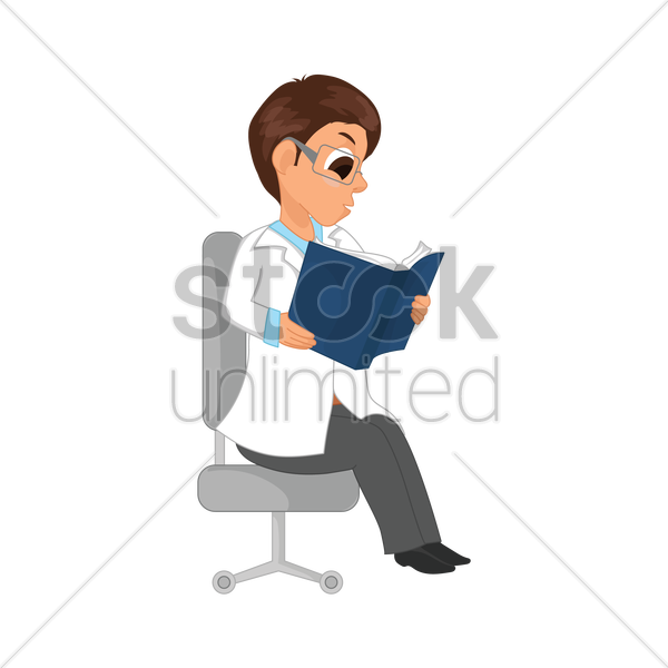 Reading A Book Vector Image Stockunlimited Graphic - Man Read Book In Side View Vector (600x600), Png Download