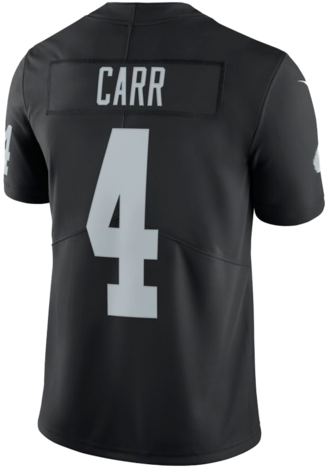 Oakland Raiders Derek Carr Team Color Nike Vapor Untouchable - Nike Oakland Raider Carr Jersey - Black - Mens - Jd (421x480), Png Download