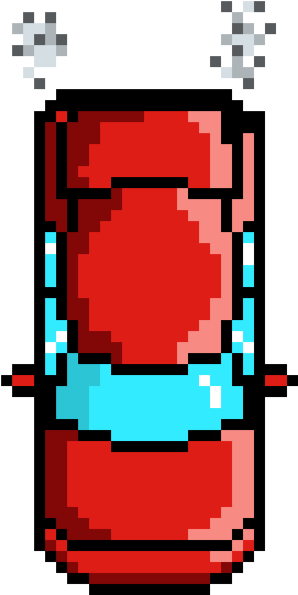 Pixel Car Smoke - Car Top View Pixel Art (280x560), Png Download