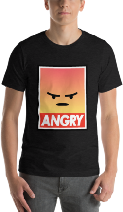Angry React Tee - T-shirt (350x435), Png Download