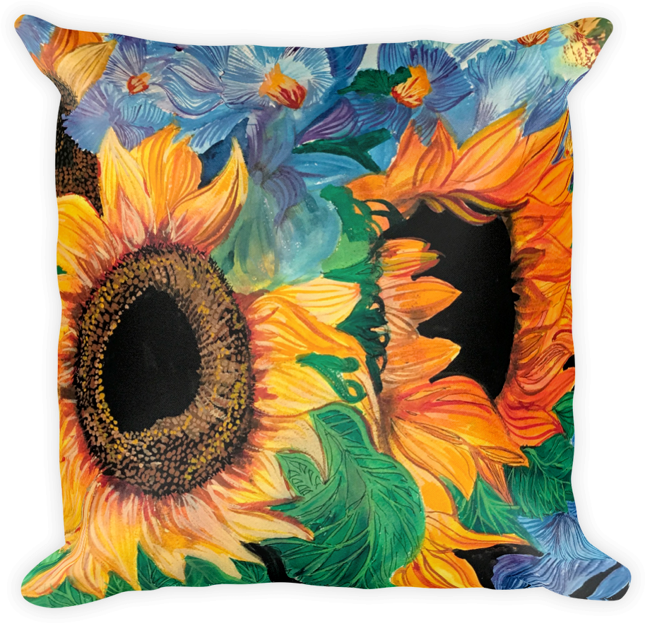 Girasoles Pillow - Canvas Print (1000x1000), Png Download