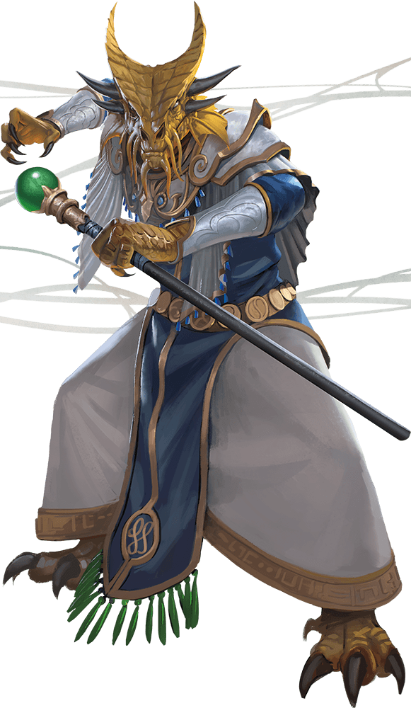 M Dragonborn Wizard Staff Hilvl Tower Urban City Library - Zindar Tomb Of Annihilation (581x1000), Png Download