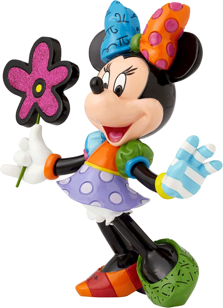 Disney's Minnie Mouse With Flowers Figurine - Britto Minnie With Flowers - Large Figurine (1024x1024), Png Download