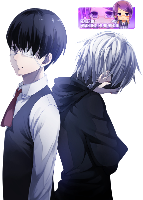 Jpg Royalty Free Library Kaneki Transparent Blue - Канеки До И После (636x800), Png Download
