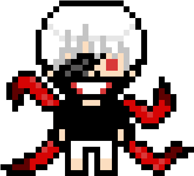 Ken Kaneki Tokyo Ghoul - Pixel Art (1200x1200), Png Download