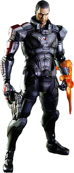 Mass Effect - Play Arts Mass Effect Shepard (238x552), Png Download