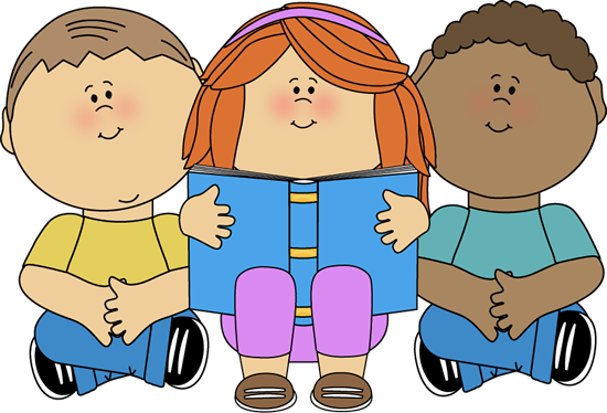 Kids Reading Clip Art Image - Kids Reading Books Clip Art (550x374), Png Download