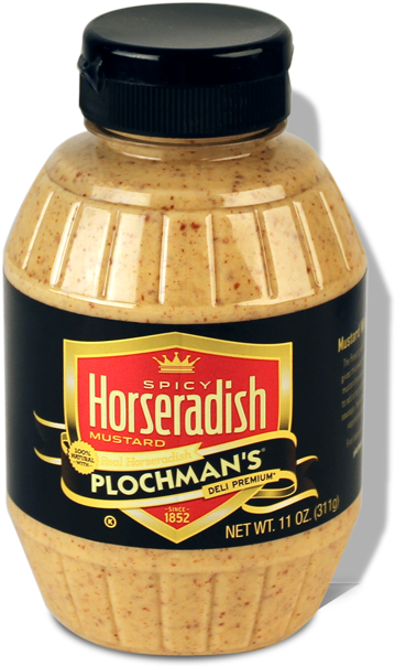 A Bottle Of Plochman's Premium Spicy Horseradish Mustard - Spicy Mustard With Horseradish (360x674), Png Download
