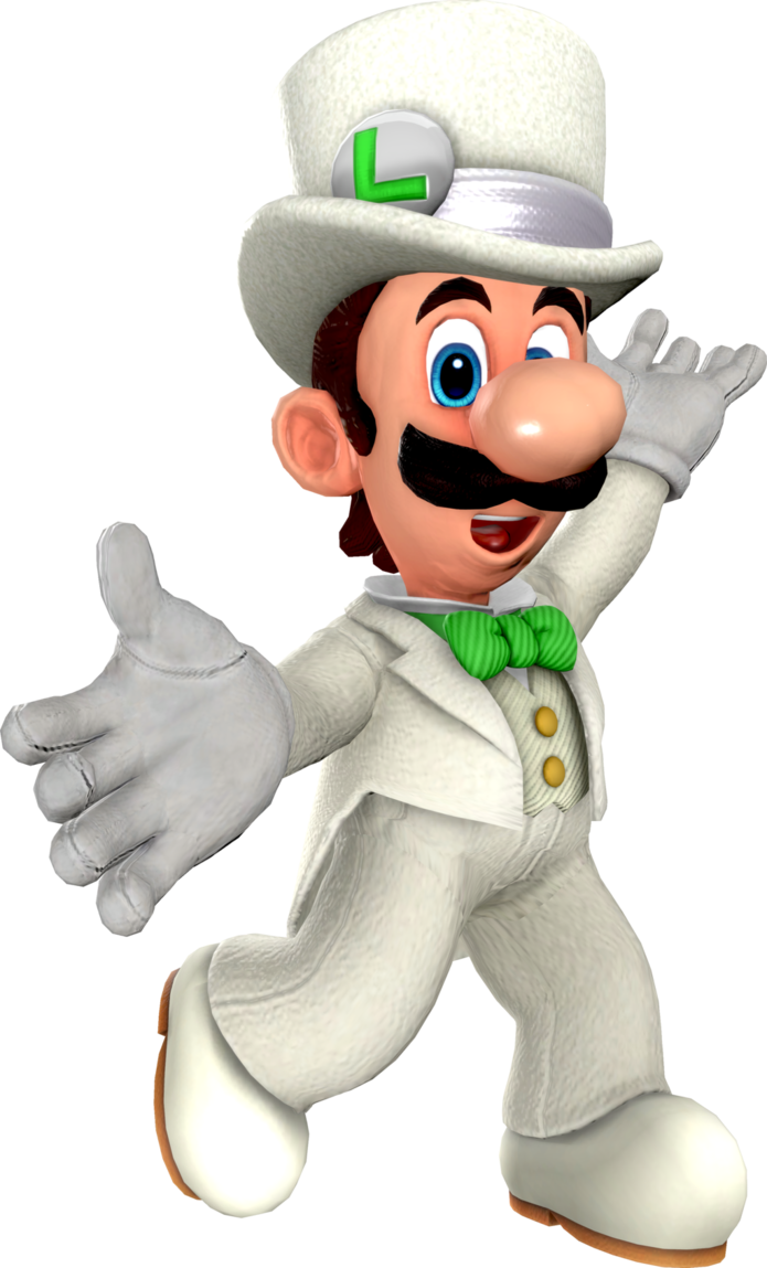 Luigi By Fawfulthegreat64 - Luigi Wedding (695x1149), Png Download