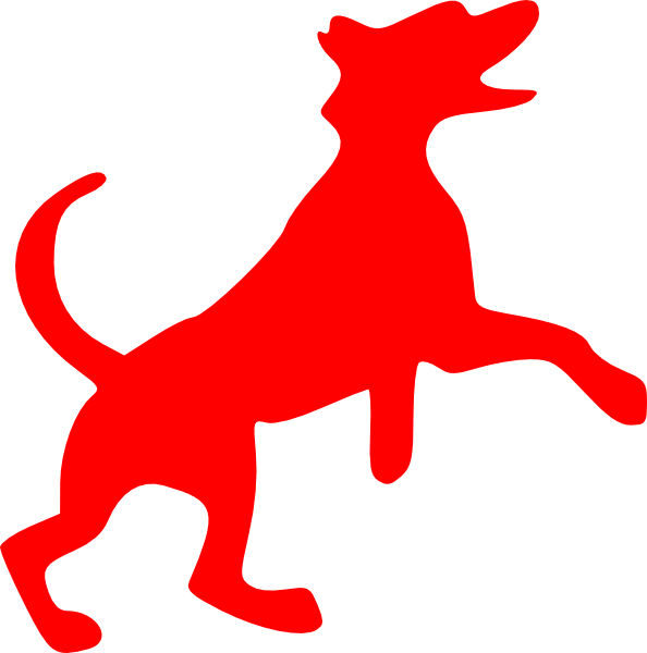 Red Dog Clip Art At Clker - Dog Walking (594x600), Png Download
