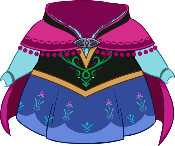 Anna's Traveling Clothes - Club Penguin Anna Dress (574x479), Png Download