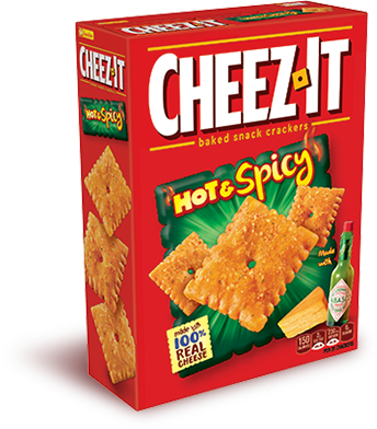 Cheez-it® Hot & Spicy Crackers - Extra Toasty Cheez Its (344x392), Png Download