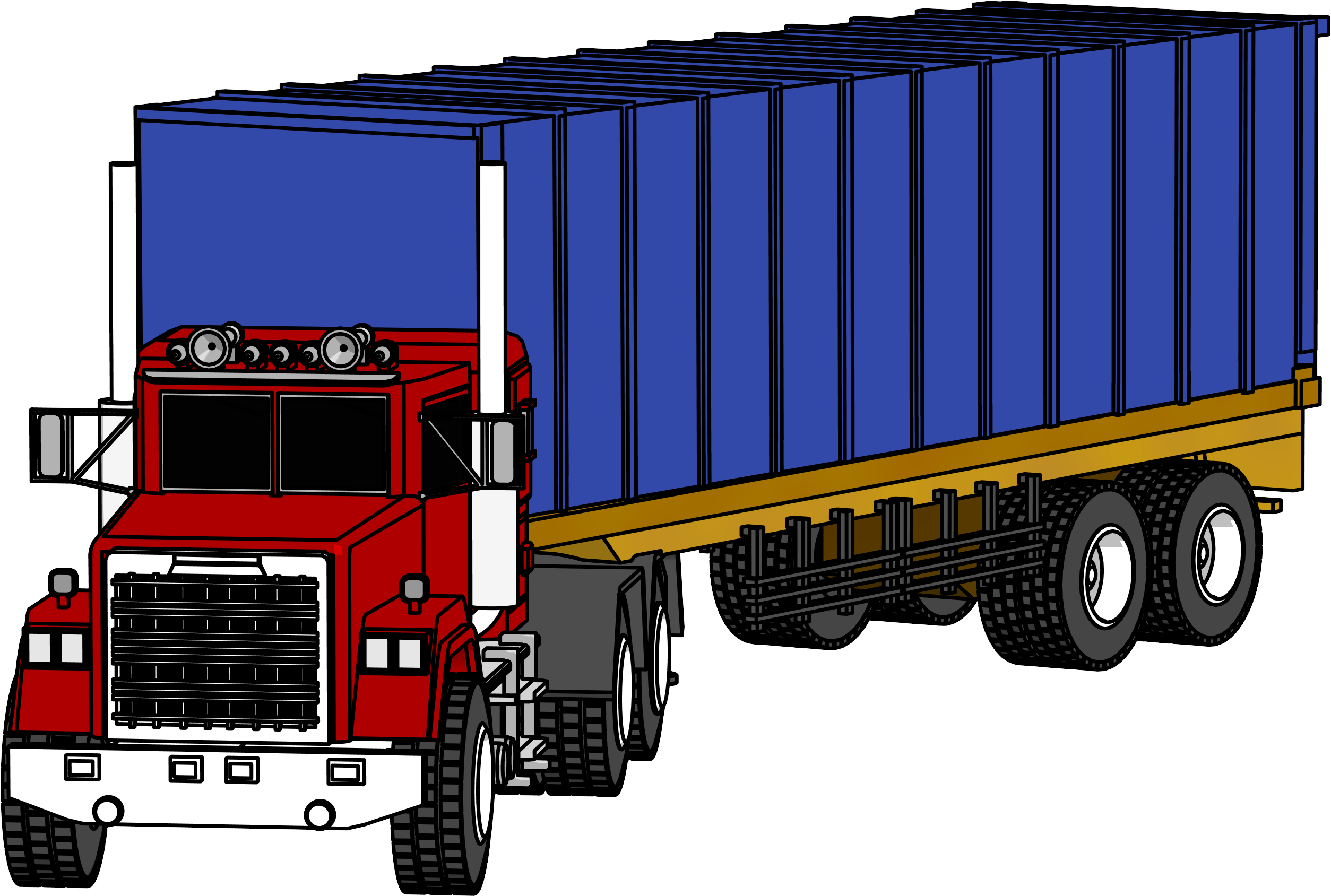 Download Semi Drawing 18 Wheeler Image Library - Clip Art | Transparent