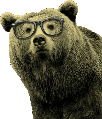 Pg24mvp - Grizzly Bear With Glasses (354x412), Png Download