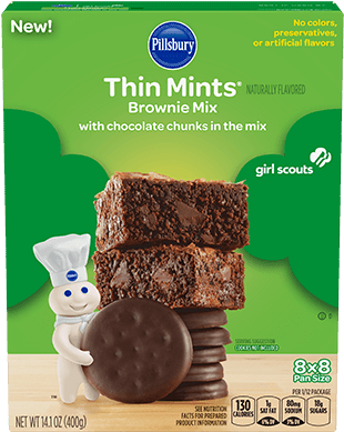 Girl Scouts™ Thin Mints® Brownie Mix - Pillsbury Thin Mint Brownies (400x400), Png Download