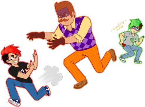 Markiplier Hello Neighbor Tumblr - Hello Neighbor Fanart (500x373), Png Download