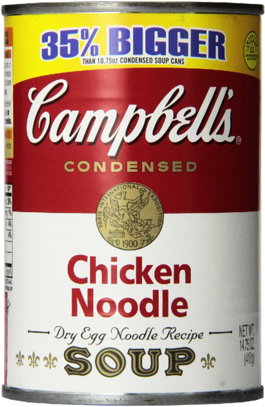 Campbell's Chicken Noodle Soup - Campbell's Chicken Noodle Condensed Soup 13.8 Oz. (600x600), Png Download