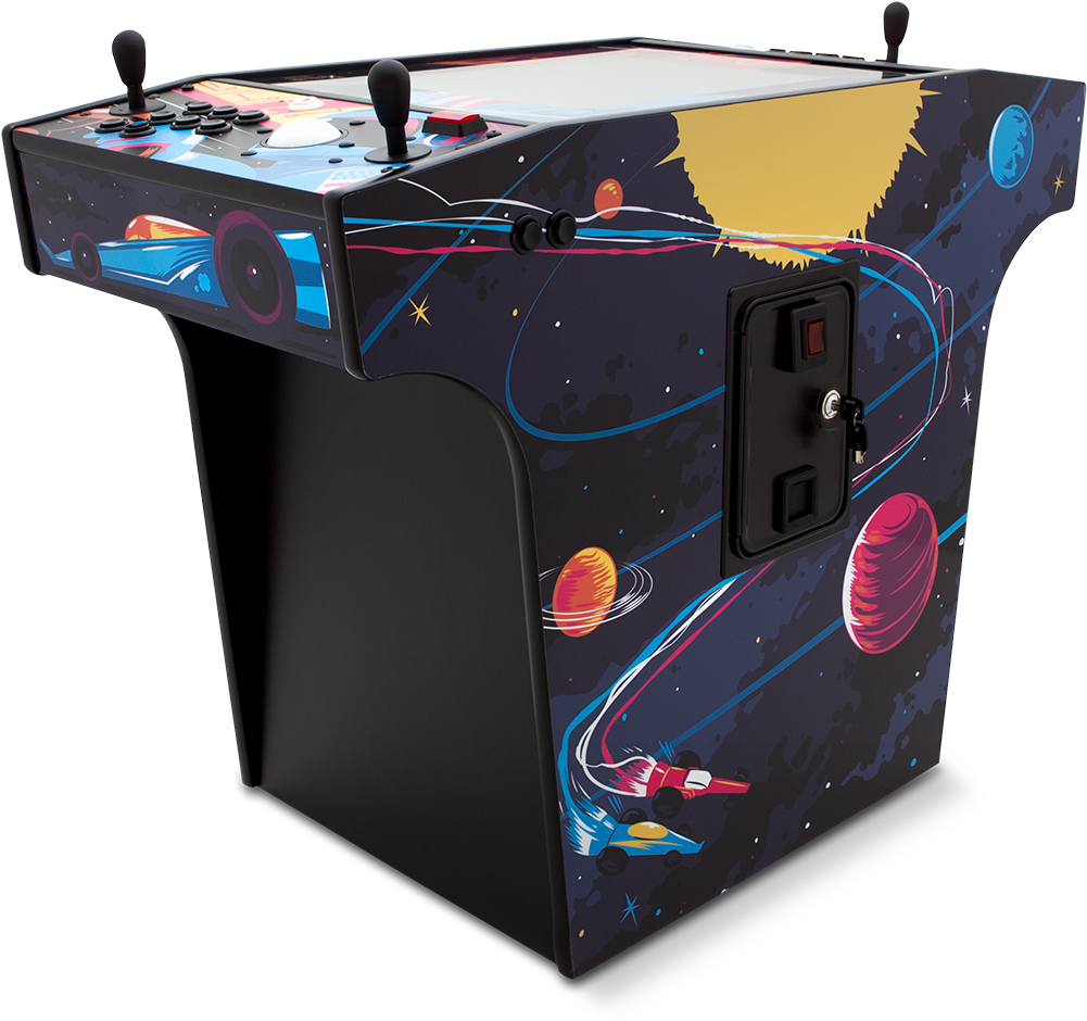 "space Race" Cocktail Arcade Machine With 250 Arcade - Arcade Space Game Cabinet (1000x951), Png Download