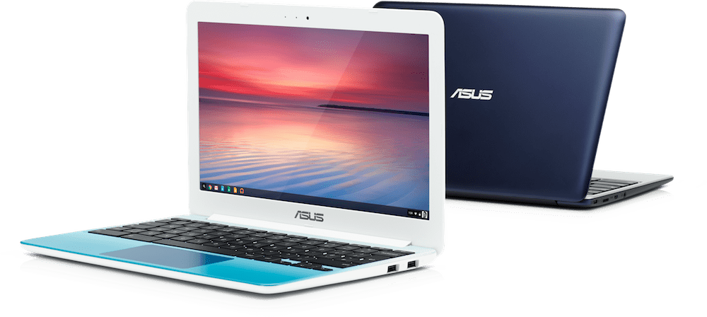 Chromebook Sales Up 24 Percent Over 2014, Still Huge - Asus C201 Chromebook (1000x448), Png Download