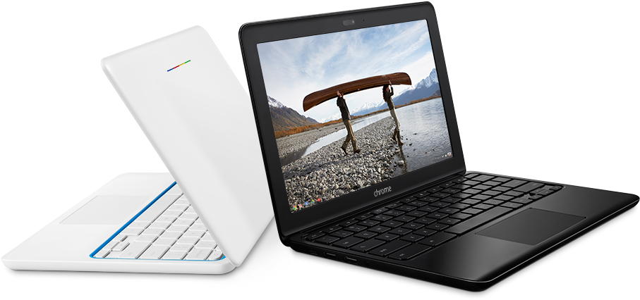 2 Hp Chromebook 11 Black White - Chromebook Black And White (1000x1000), Png Download
