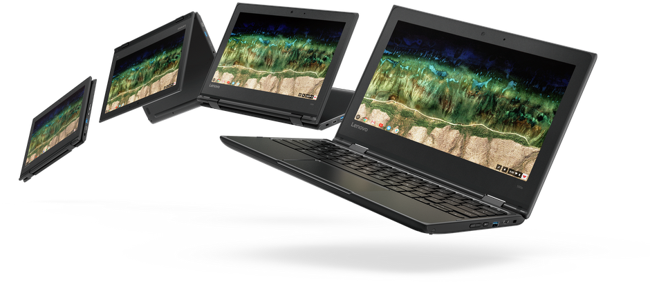 06 Chromebook 500e Hero Progressed View - Chromebook 500e Lenovo 500e (1000x563), Png Download
