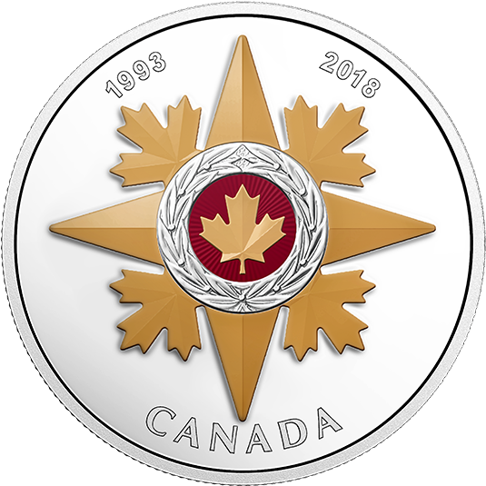 1 Oz Pure Silver Coloured Coin - Maple Leaf (570x570), Png Download