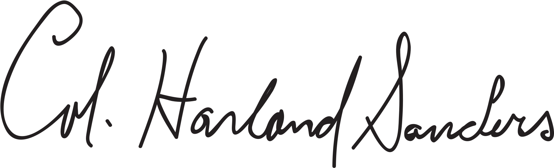 Open - Colonel Harland Sanders Signature (2000x646), Png Download